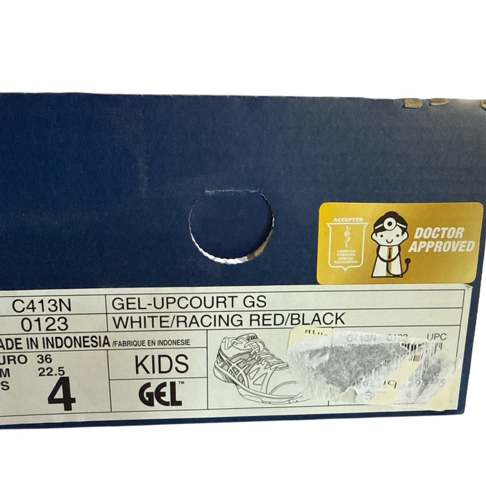 New ASICS Gel-Upcourt GS Kids Sneakers - White and Red,